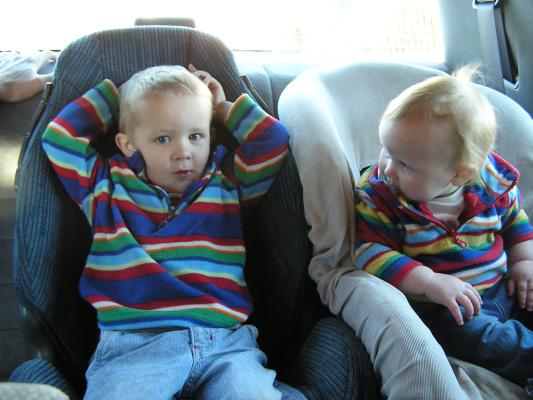 Noah and Sarah in their new chairs.