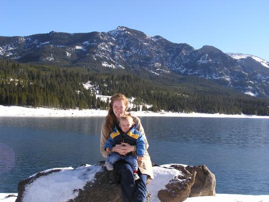 Katie and Noah at Hyalite resevoir