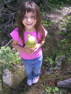 Andrea holds her water.