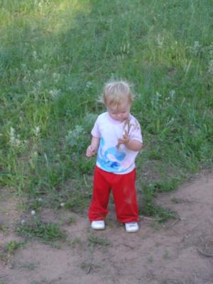 Sarah plays with dirt