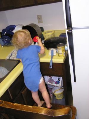 Noah in the kitchen.