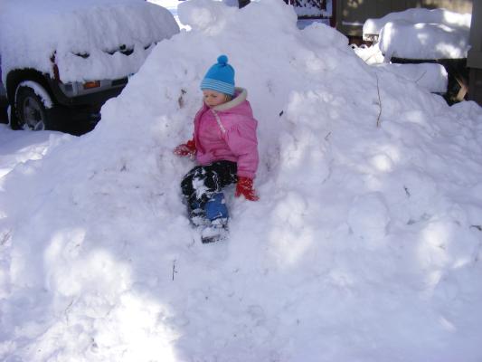 Sarah on a snowhill.