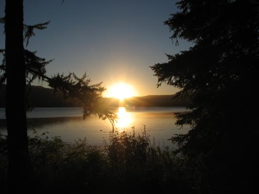 sunset over the lake
