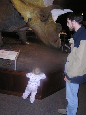 David and Sarah at the Museum of the Rockies dinosaur exhibit.