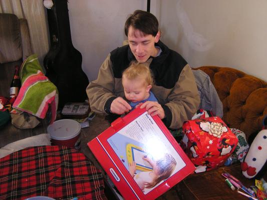 Noah got a magnadoodle for Christmas.