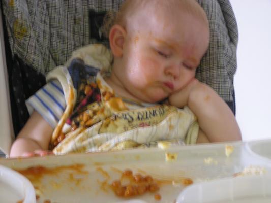 Too tired to eat.