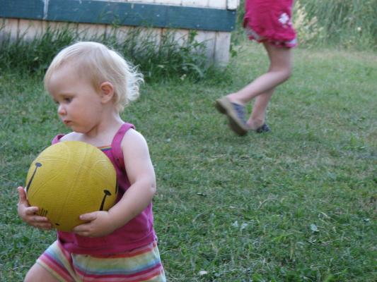 sarah has the smily ball