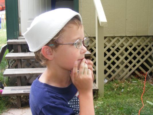 Noah looks good in the sailor hat.