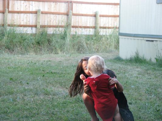 Andrea plays with Sarah