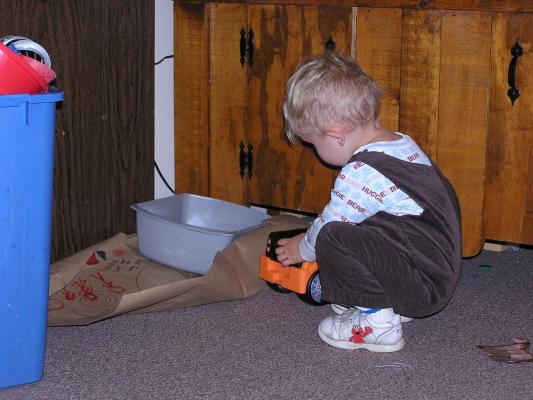 Noah wears a brown outfit that his Uncle Benji wore.