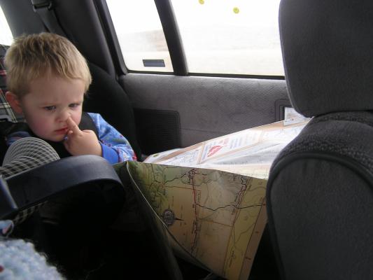 Noah navigates on the trip to Alliance.