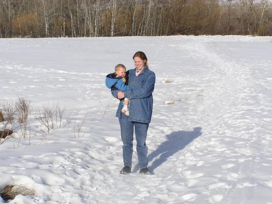 Noah and Katie on the frozen trail.