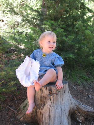 Sarah on a stump