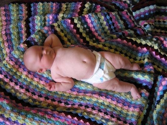 Sarah rolled over for the first time.