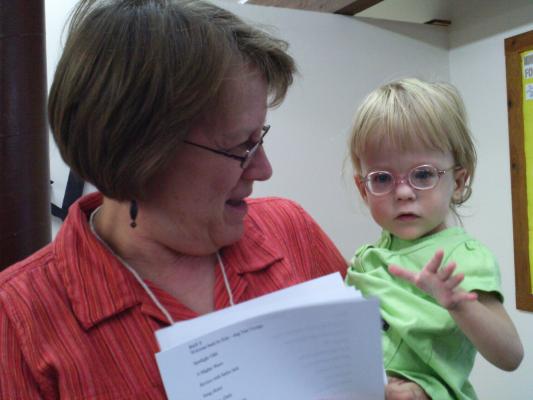 Rhoby gets the paperwork organized for Grandma
