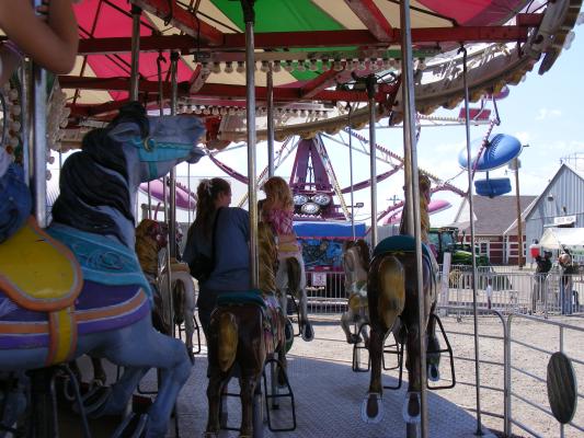 Katie and Sarah on Merrie-go-round