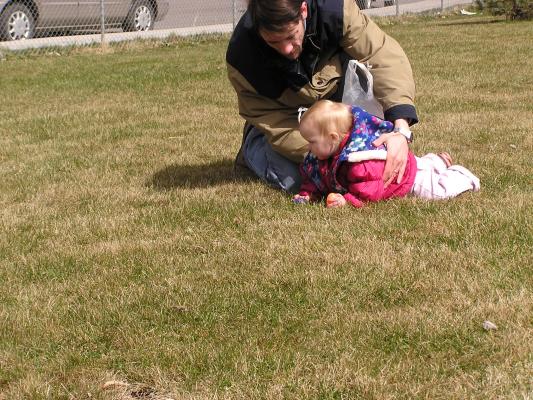 Sarah gets some eggs.