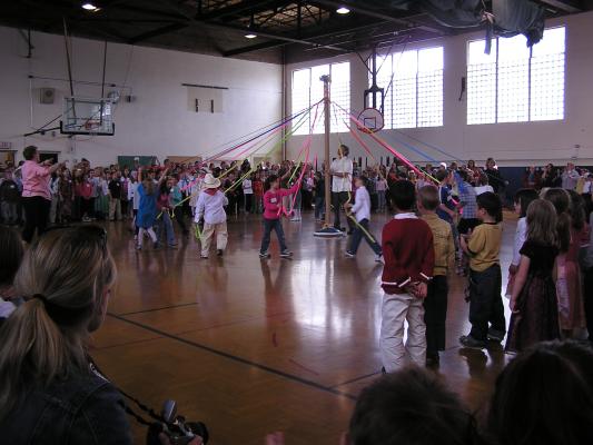 Some students singing 