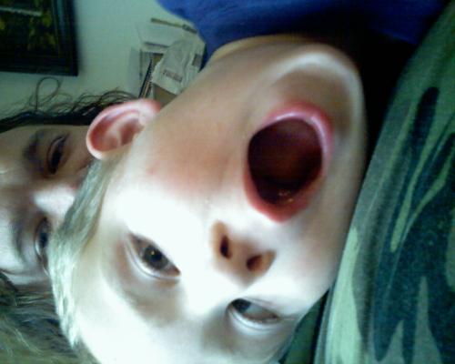 Noah mouth open