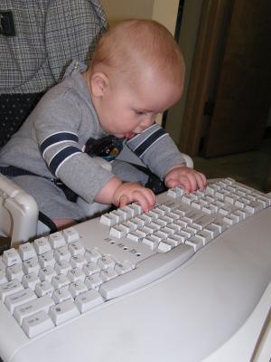 Noah hard at work crunching numbers