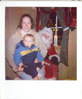 We went to see Christmas lights and found Santa Claus.