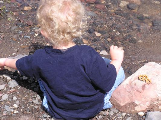 Noah at the water's edge.
