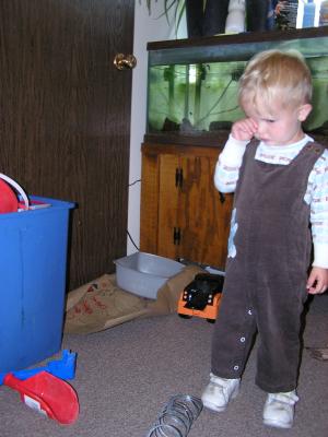 Noah wears a brown outfit that his Uncle Benji wore.