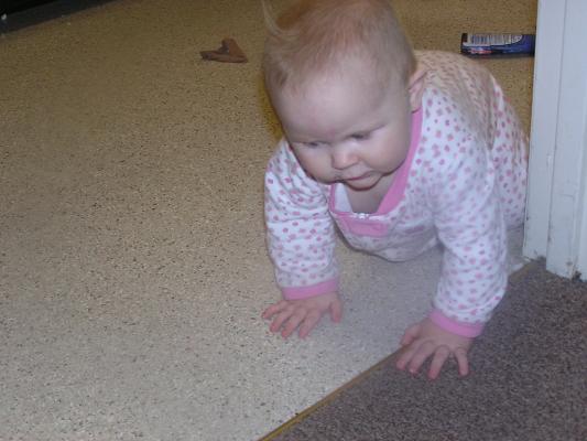 Sarah goes off crawling again.