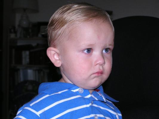 Noah after his hair cut.