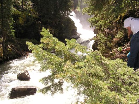 The first view of Ousel Falls.