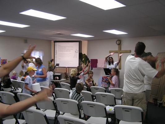Singing songs at Vacation Bible School