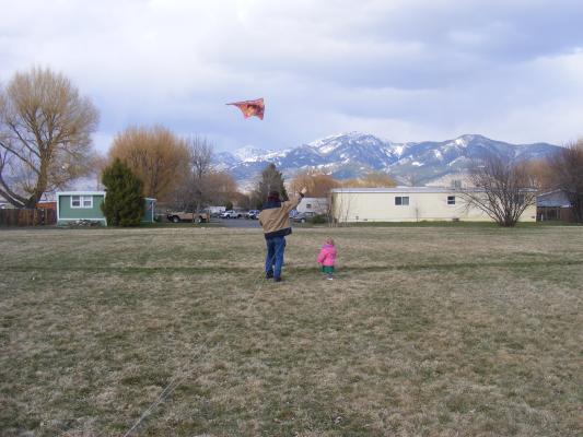 David and Sarah get the kite up