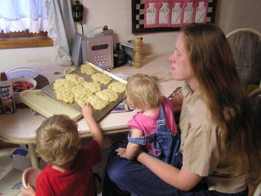 Noah, Katie and Sarah are ready to eat strawberry short cake