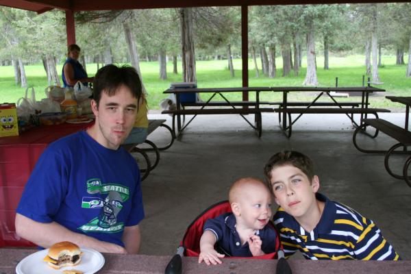 Robert, Steven and Michael at the picnic.