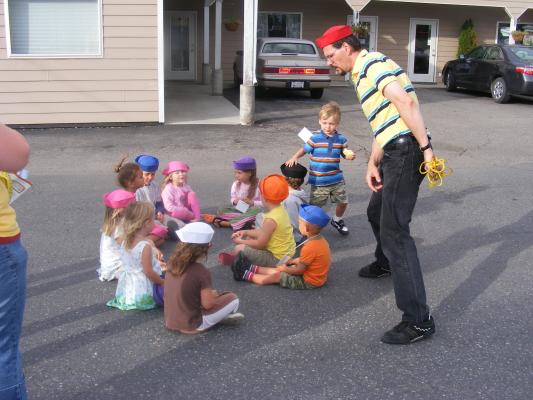 games with the preschoolers.
