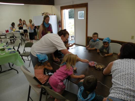 Blue Sprouts at the Craft Table.
