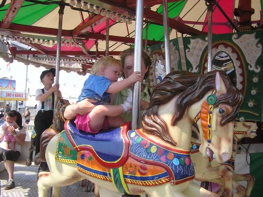 Sarah  on a horse