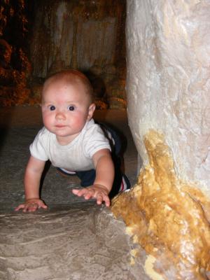 Joshua is in a play cave inside