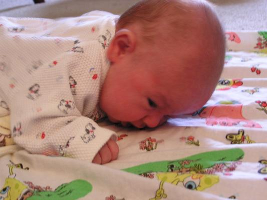 Tummy time is hard work
