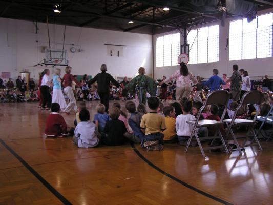 teachers dancing.