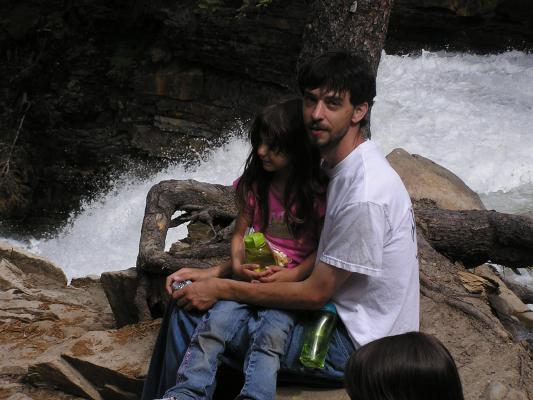 Mike and Andrea at the edge of Ousel Falls.