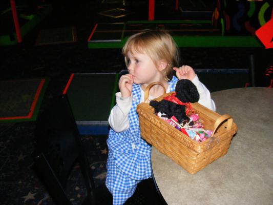 Sarah with candy.