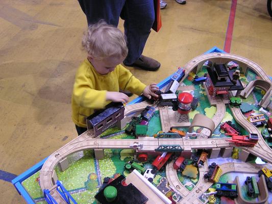 They even had trains to play with.
