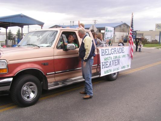 Bill talking to Jerry during the parade