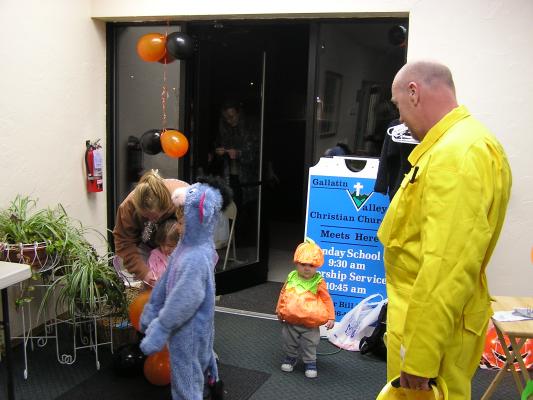 Kids arrive at the GVCC Fall Party.