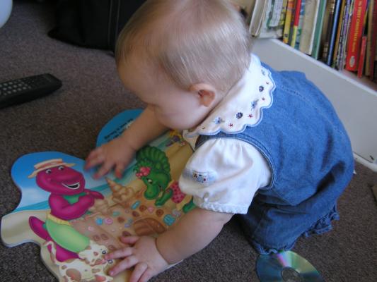 Sarah with her favorite book: 