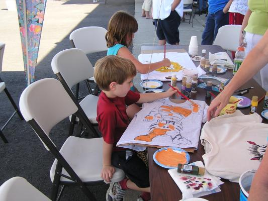 Painting shirts for Vacation Bible School