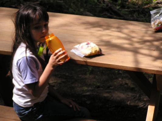 We stopped for a snack and a drink.
