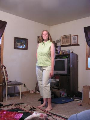 Katie in new clothes