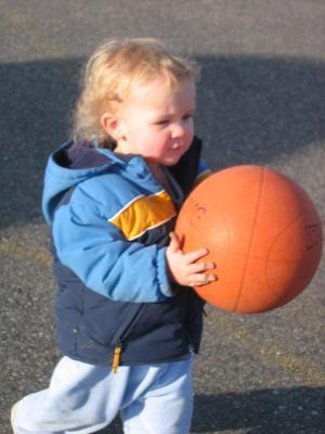 Noah with a basketball.